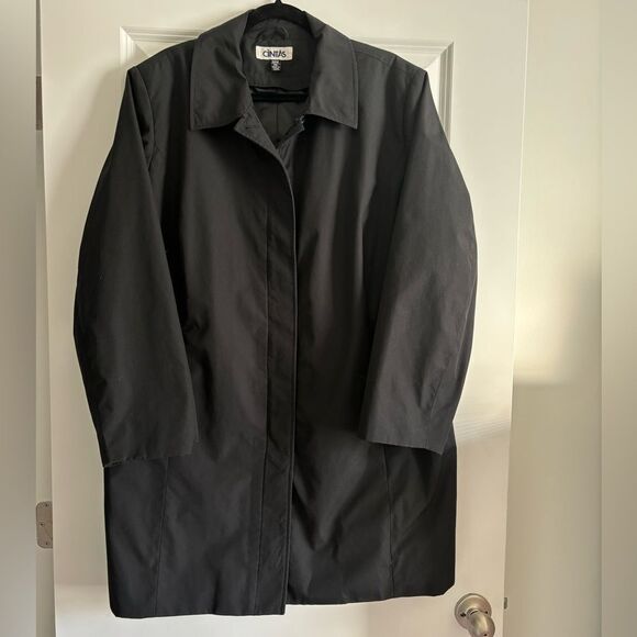 Jackets & Blazers - Long Black Rain Coat. Size 20W